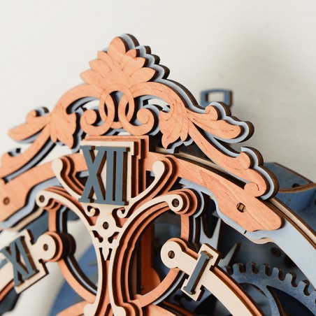 RoboTime 3D dřevěné mechanické puzzle Nástěnné hodiny