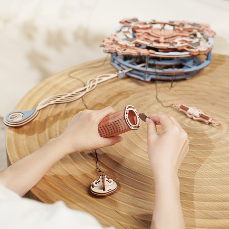 RoboTime 3D dřevěné mechanické puzzle Nástěnné hodiny
