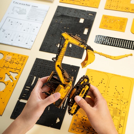 RoboTime dřevěné 3D puzzle Bagr