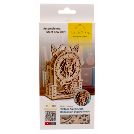 Ugears 3D dřevěné mechanické puzzle Dekorační budík