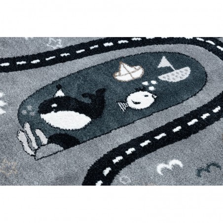 Dywany Łuszczów Dětský kusový koberec Route Street animals grey 160x220 cm Dywany Łuszczów Dětský kusový koberec Route Street animals grey 160x220 cm