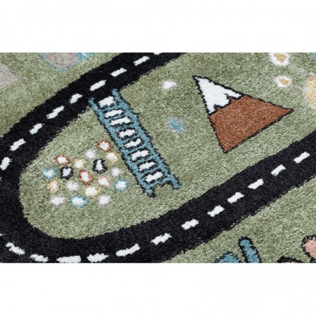 Dywany Łuszczów Dětský kusový koberec Fun Route Street animals green 200x290 cm Dywany Łuszczów Dětský kusový koberec Fun Route Street animals green 200x290 cm