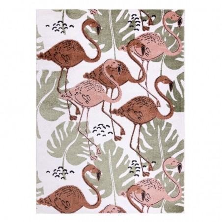Dywany Łuszczów Dětský kusový koberec Fun Flami Flamingos cream 80x150 cm