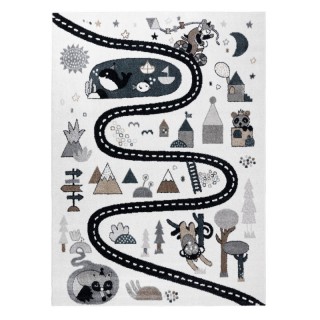 Dywany Łuszczów Dětský kusový koberec Fun Route Street animals cream 160x220 cm