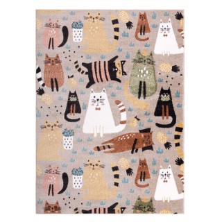 Dywany Łuszczów Dětský kusový koberec Fun Kittens Cats beige 200x290 cm