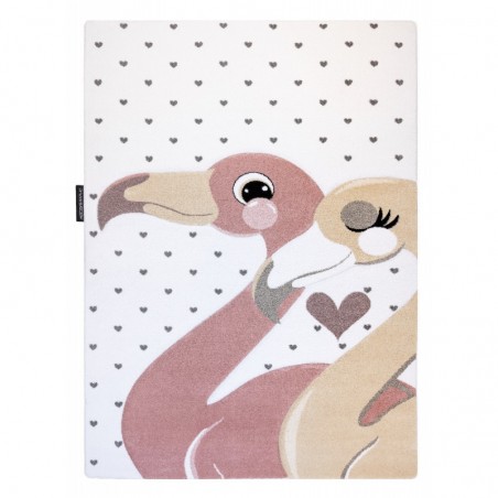 Dywany Łuszczów Dětský kusový koberec Petit Flamingos hearts cream 120x170 cm