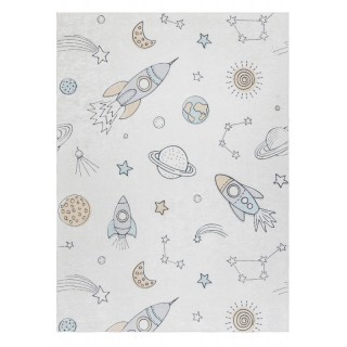 Dywany Łuszczów Dětský kusový koberec Bambino 1278 Space rocket cream 80x150 cm