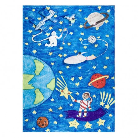 Dywany Łuszczów Dětský kusový koberec Bambino 2265 Rocket Space blue 80x150 cm