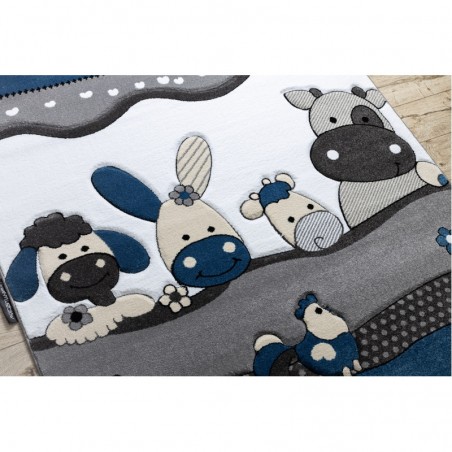 Dywany Łuszczów Dětský kusový koberec Petit Farm animals blue 160x220 cm Dywany Łuszczów Dětský kusový koberec Petit Farm animals blue 160x220 cm