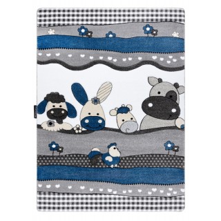 Dywany Łuszczów Dětský kusový koberec Petit Farm animals blue 160x220 cm