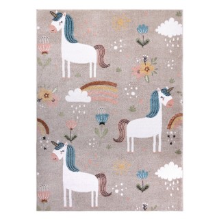 Dywany Łuszczów Dětský kusový koberec Fun Unicorn with rainbow beige 160x220 cm