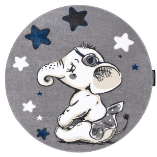 Dywany Łuszczów Dětský kusový koberec Petit Elephant stars grey kruh 120 cm