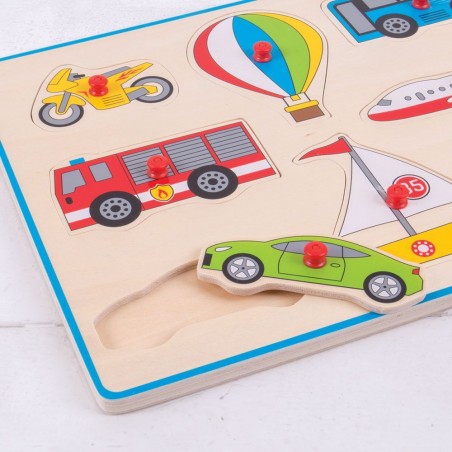 Bigjigs Toys vkládací puzzle dopravní prostředky