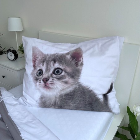 Jerry Fabrics Povlečení fototisk Kitten grey 140x200, 70x90 cm