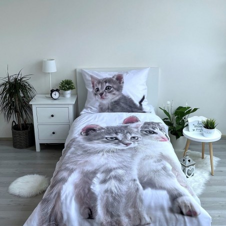 Jerry Fabrics Povlečení fototisk Kitten grey 140x200, 70x90 cm
