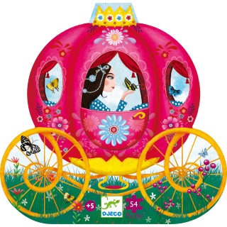 Djeco Puzzle Elisa v kočáru 54 dílků