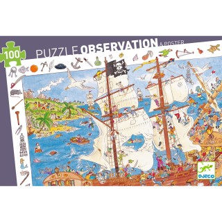DJECO Vyhledávací puzzle Piráti 100 dílků