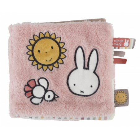 Little Dutch Textilní knížka s aktivitami králíček Miffy Fluffy pink