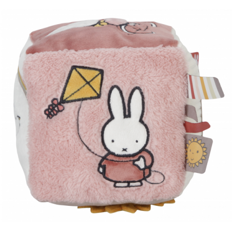 Little Dutch Textilní kostka králíček Miffy Fluffy Pink
