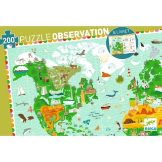 Djeco Puzzle Kolem světa 200 dílků