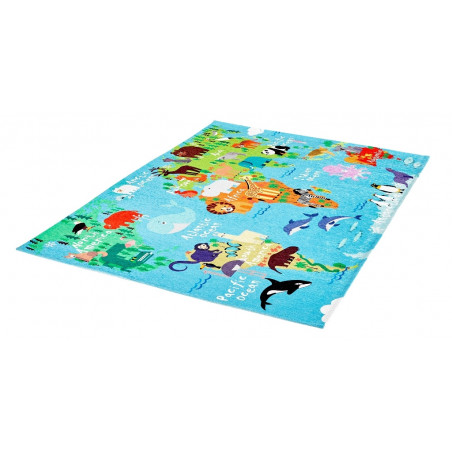 Dětský kusový koberec Torino kids 233 WORLD MAP 80x120 cm