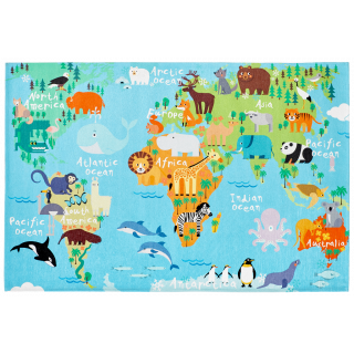 Obsession koberce Dětský kusový koberec Torino kids 233 WORLD MAP - 80x120 cm Modrá
