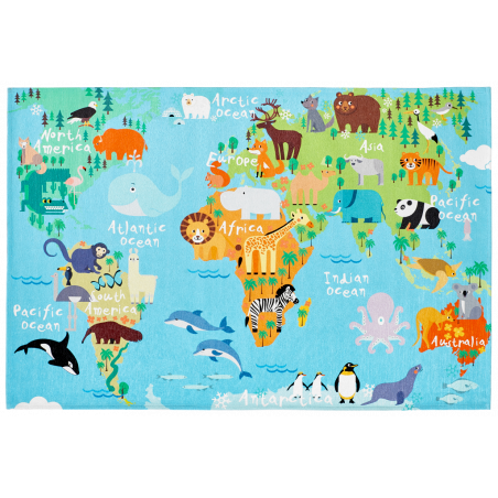 Dětský kusový koberec Torino kids 233 WORLD MAP 120x170 cm