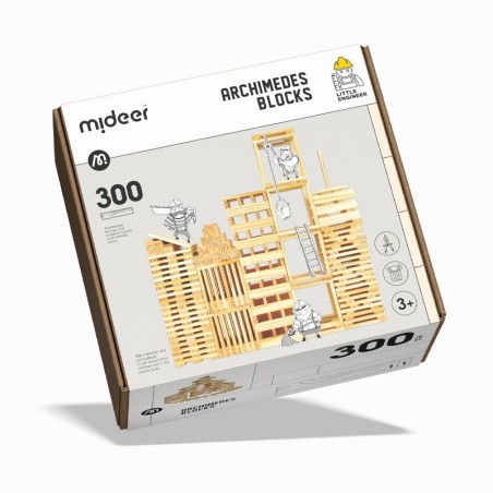 MiDeer Dřevěné stavební kostky ARCHIMEDES BLOCKS 300 dílků