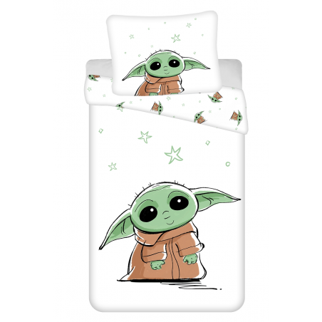 Jerry Fabrics Bavlněné povlečení Star Wars Baby Yoda 140x200, 70x90 cm