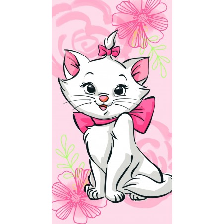 Jerry Fabrics Dětská osuška Marie Cat Pink Flower 70x140 cm