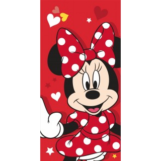 Jerry Fabrics Dětská osuška Minnie Red heart 70x140 cm
