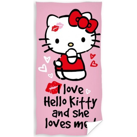 Carbotex Dětská osuška Hello Kitty love 70x140 cm