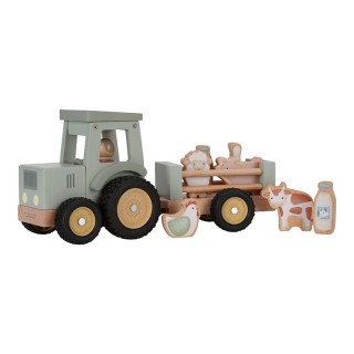Little Dutch Dřevěný traktor s přívěsem Farma