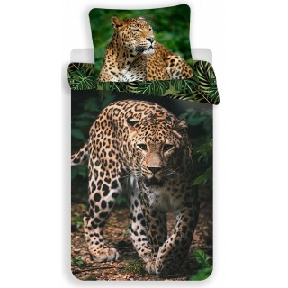 Jerry Fabrics Bavlněné povlečení Leopard green 140x200, 70x90 cm