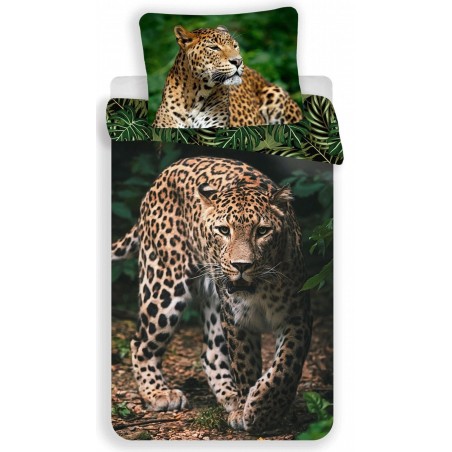 Jerry Fabrics Bavlněné povlečení Leopard green 140x200, 70x90 cm
