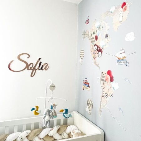 Inspio Samolepka na zeď Mapa světa pro malé dobrodruhy Inspio Samolepka na zeď Mapa světa pro malé dobrodruhy