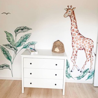 Inspio Dětská samolepka na zeď Žirafa ze světa safari