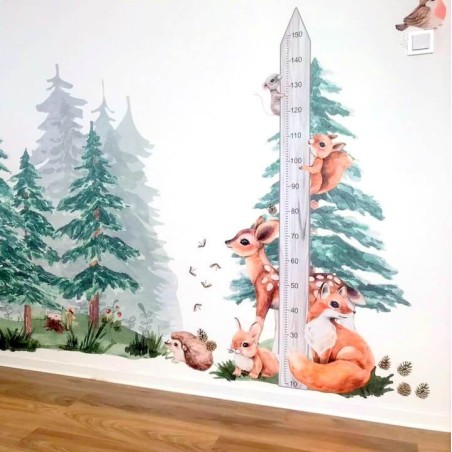 Inspio Samolepka na zeď Dětský metr Zvířátka z lesa150 cm Inspio Samolepka na zeď Dětský metr Zvířátka z lesa150 cm