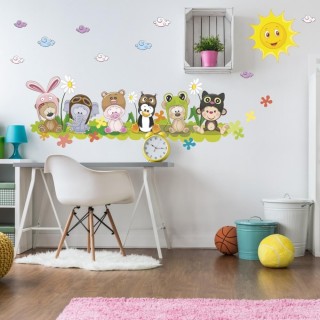 Inspio Dětská samolepka na zeď Přátelé na louce