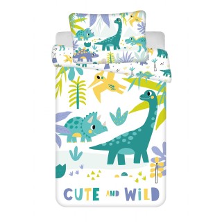 Jerry Fabrics Povlečení do postýlky Dino Cute and Wild baby 100x135, 40x60 cm