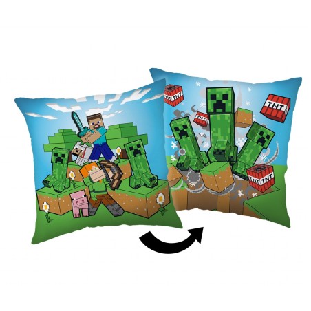 Jerry Fabrics Dětský polštářek Minecraft Creeper rush 40x40 cm