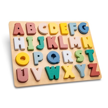 New Classic Toy Vkládací dřevěné puzzle barevná abeceda