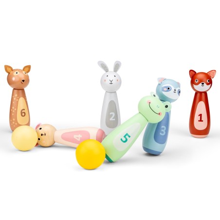 New Classic Toy Dřevěné kuželky zvířátka New Classic Toy Dřevěné kuželky zvířátka