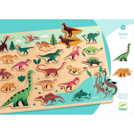 DJECO Dřevěné puzzle Puzzlo Dino