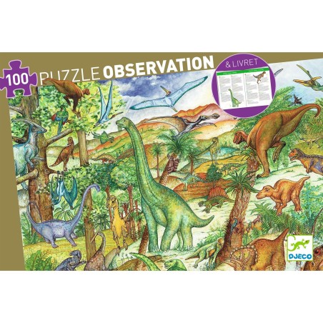 DJECO Obrázkové puzzle Dinosauři 100 dílků