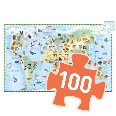 DJECO Obrázkové puzzle Světová zvířata 100 dílků DJECO Obrázkové puzzle Světová zvířata 100 dílků