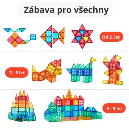 MiDeer Barevná magnetická stavebnice 100 ks