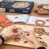 RoboTime 3D dřevěné mechanické puzzle Hodiny s kalendářem