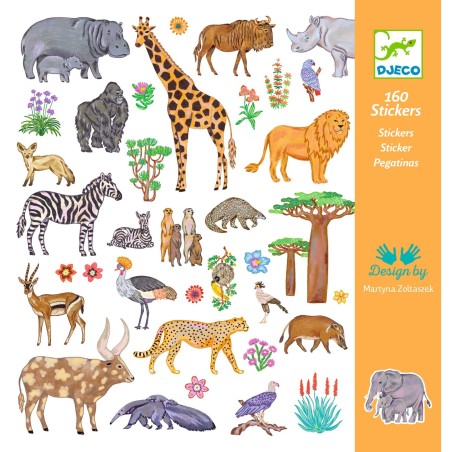 DJECO Samolepky Africká zvířata DJECO Samolepky Africká zvířata