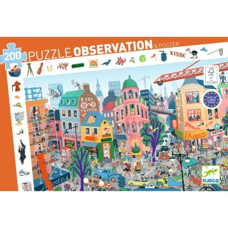 DJECO Vyhledávací puzzle Město 200 dílků